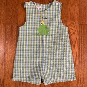 Petit Pomme Plaid Frog Romper Children’s Size 24M